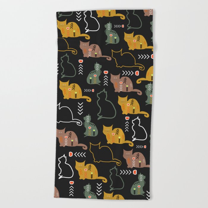 Cat Decor Beach Towel By Cocodes Society6