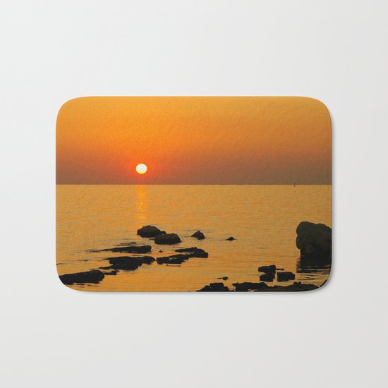 evening beach Bath Mat