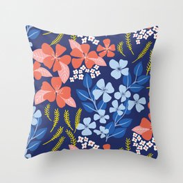 Tropical flowers Throw Pillow