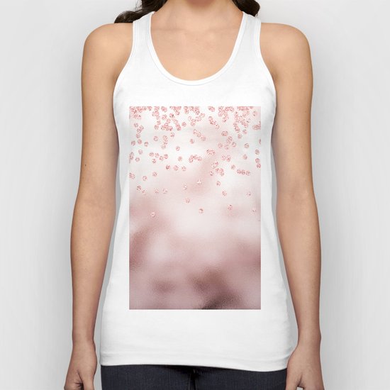 Princess Confetti Glitter on pink metal background #Society6 Unisex Tank Top