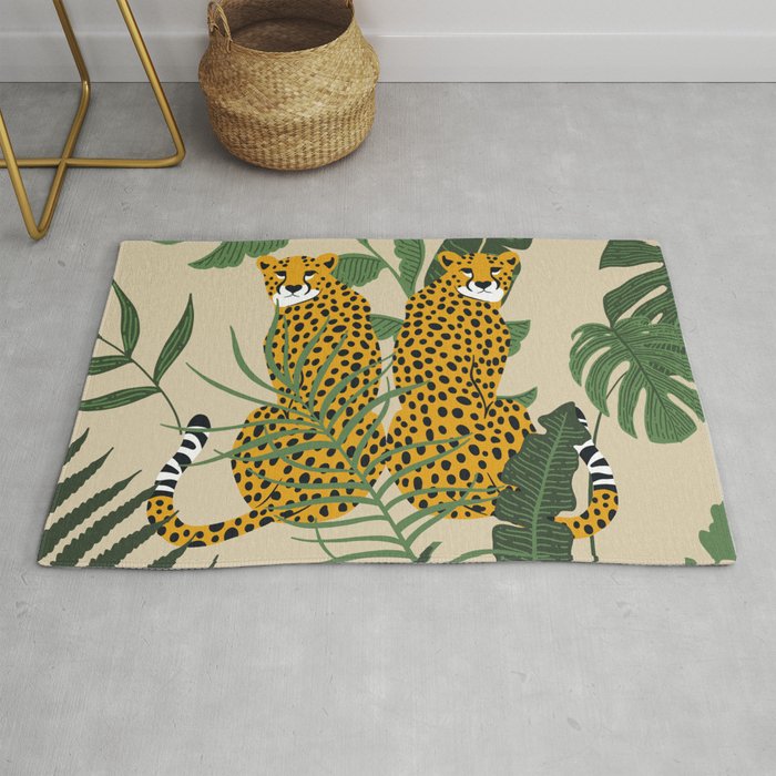 Palm Jungle Cheetah Prints Rug