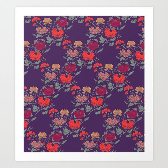 Recolour Peonies Art Print