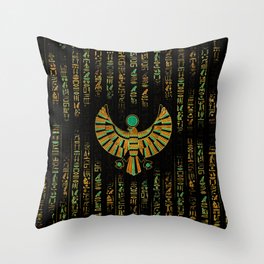 Egyptian Horus Falcon gold and color crystal Throw Pillow