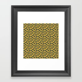 Navy Leaves Framed Art Print