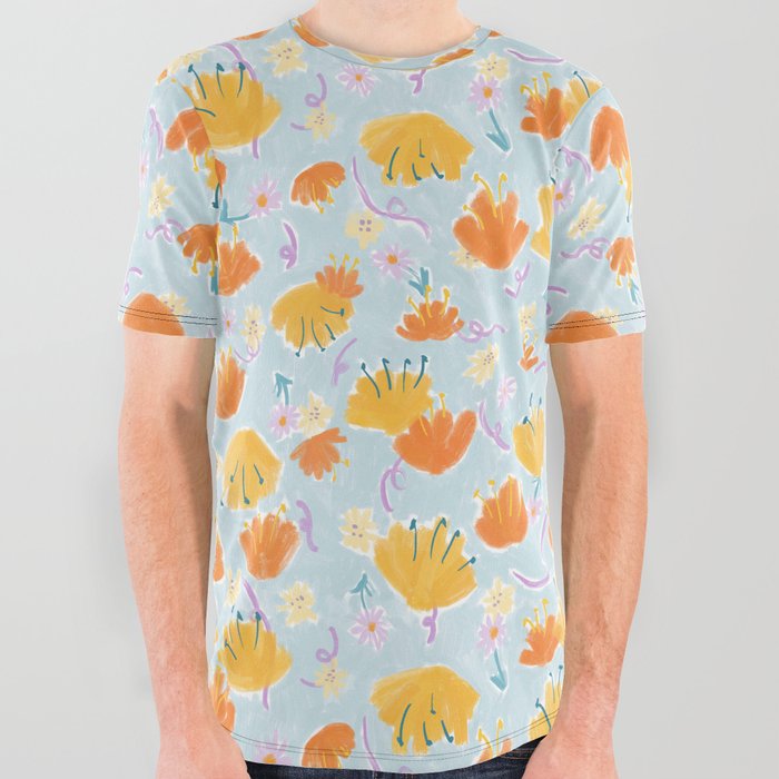 Spring Wildflowers All Over Graphic Tee