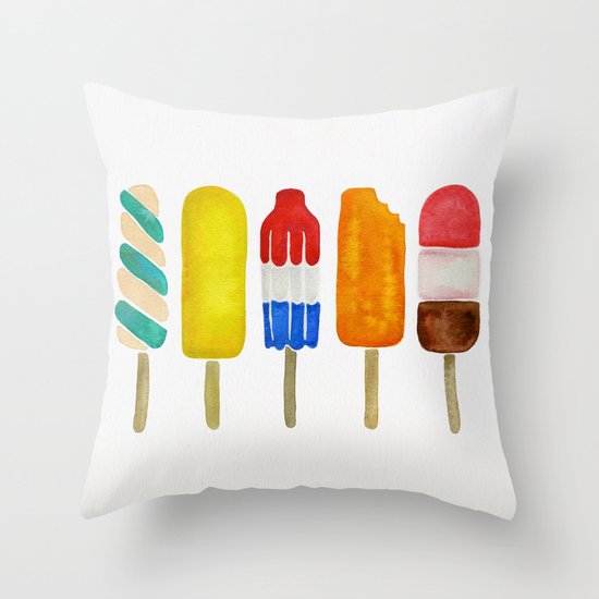 Popsicle Collection Throw Pillow