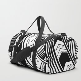 UrbanNesian Black and White Tatau Duffle Bag