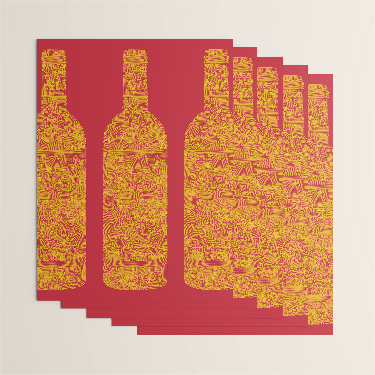 Wine Bottles Wrapping Paper By Loukritia Society6