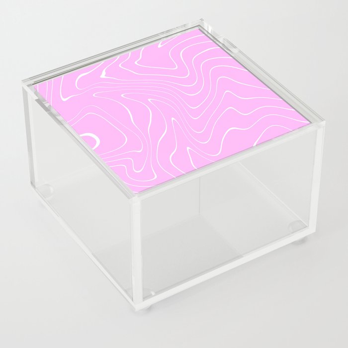Pink Abstract Swirl Boho Aesthetic  Acrylic Box