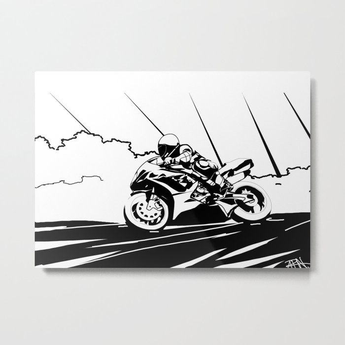 Motorcycle Race Metal Print