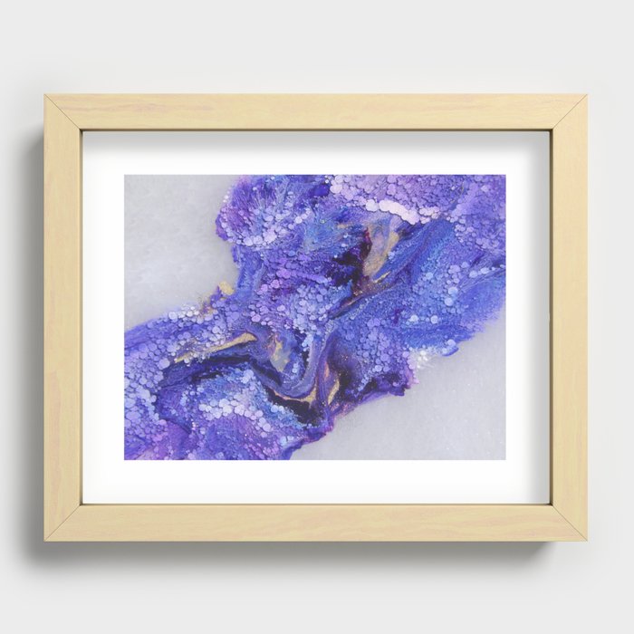 Purple and Gold - Alcohol Ink in Resin Recessed Framed Print