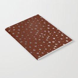 Snowflakes and dots - red and silver Notebook