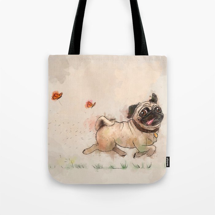 The Furminator pug watercolor like art Tote Bag