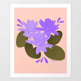 Water Lilies Purple Art Print