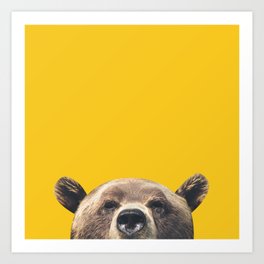 Bear - Yellow Art Print