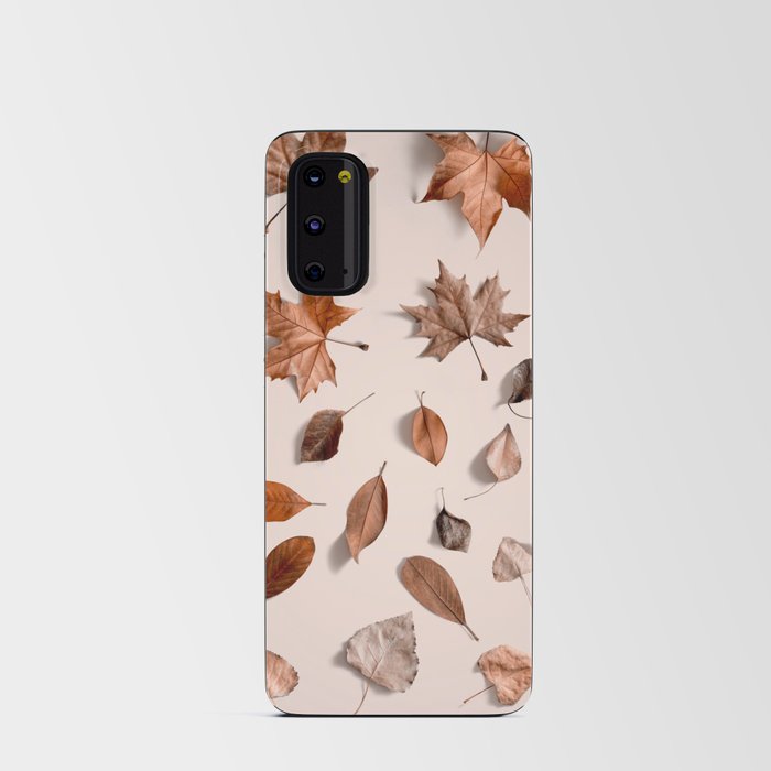 Forest Leaves on Tan Beige Cream Android Card Case