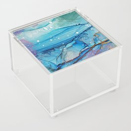 Blue and Purple Ink Design Acrylic Box