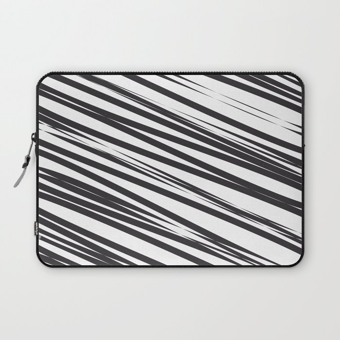 Black and white stripes background Laptop Sleeve