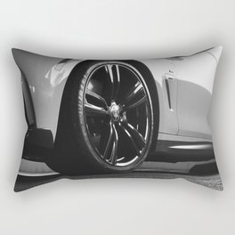 Black Rim Sports Car // White Paint Street Level B&W German Bavarian Motor Automobile Photograph Rectangular Pillow