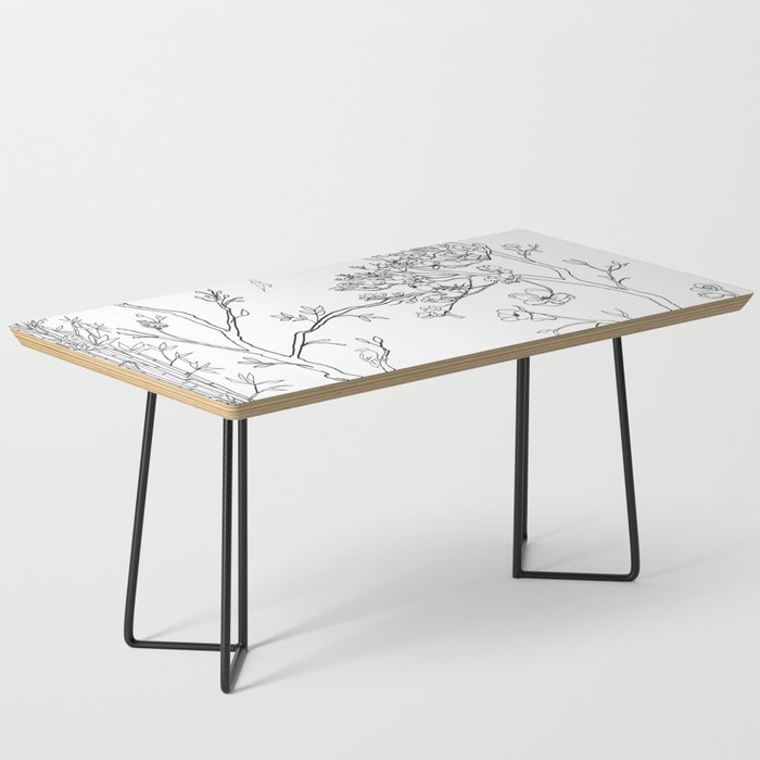 Color Your Own Chinoiserie Panels 1-2 Contour Lines - Casart Scenoiserie Collection Coffee Table