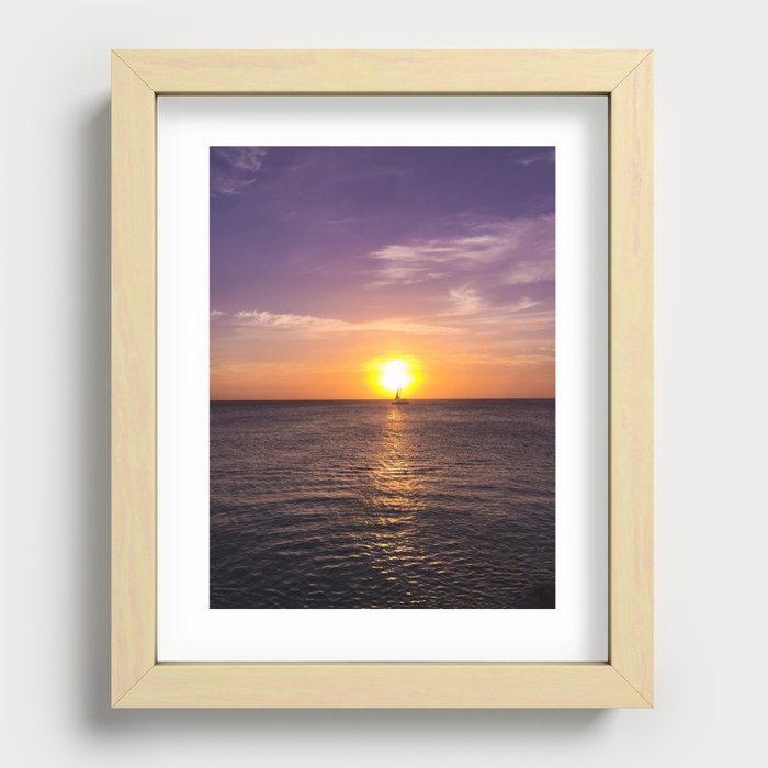 Sunset Sail Recessed Framed Print