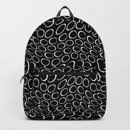 Black And Whtie Irregular Circles Minimalist Pattern Backpack | Graphicdesign, Graphic, Novelty, Blackandwhite, Allover, White, Timeless, Purity, Pattern, Minimal 