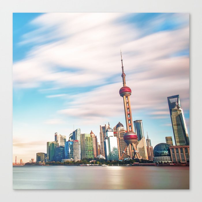 China Photography - The Beautiful City Of Shanghai In The Evening Canvas Print