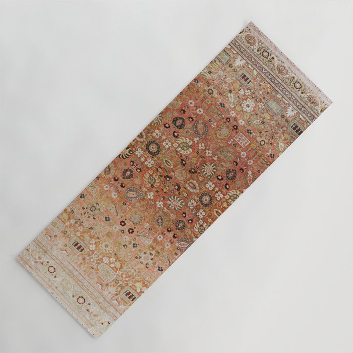 Isfahan Antique Central Persian Carpet Print Yoga Mat by Vicky  Brago-Mitchell®