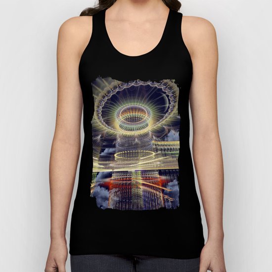 The Tower, Surrealistic mixed media art Unisex Tank Top