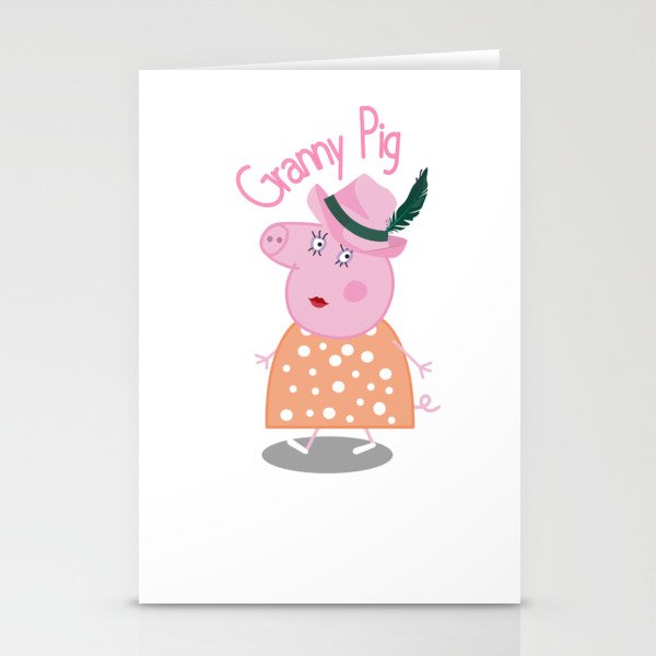 Granny Pig,Grandma Pig tee,Gift for Grandmother Stationery Cards