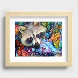 Peekaboo Raccoon Recessed Framed Print