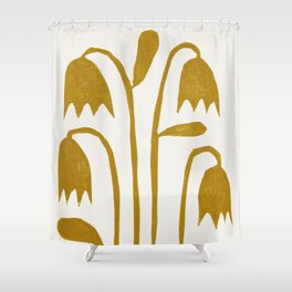 Linocut Tulips #1 Shower Curtain