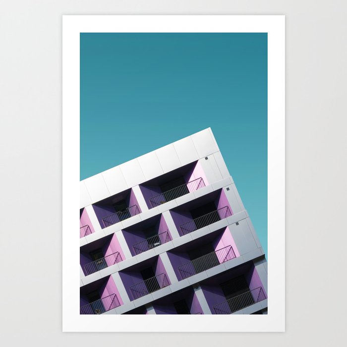 Tilted Building (Color) Art Print by NoColorDesigns | Society6
