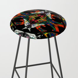 Abstract beautiful ornament on black background Bar Stool