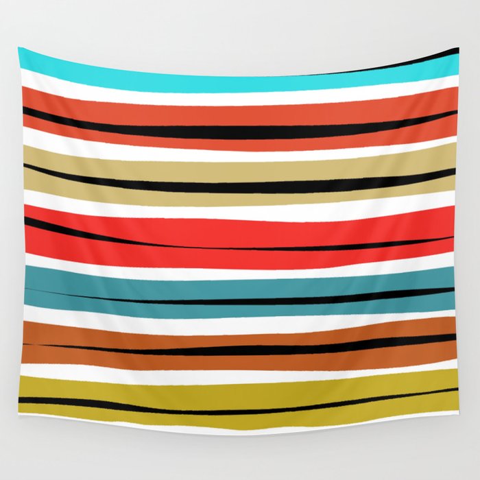 Multicolored Stripes Wall Tapestry