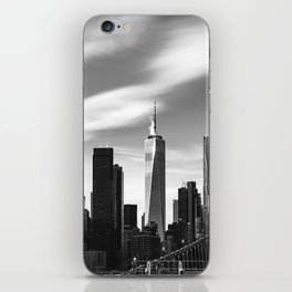 New York City Views From the Brooklyn Bridge | Black and White Travel Photography iPhone Skin