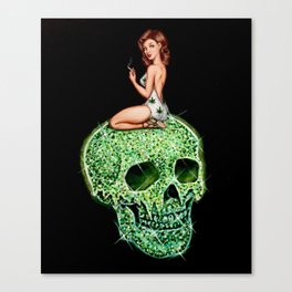 420 Pin Up Skull  Canvas Print