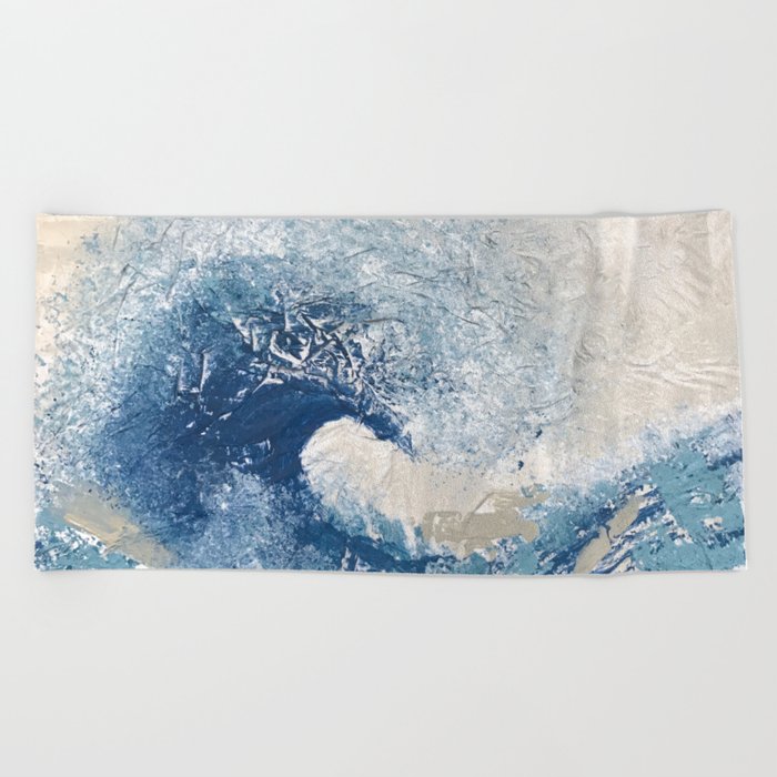 The Great Wave Abstract Ocean Beach Towel