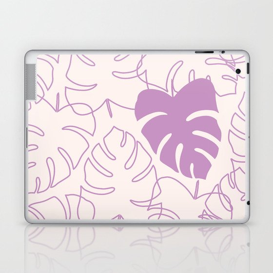 Botanical Leaves Pattern in Purple Blush Peri Laptop & iPad Skin