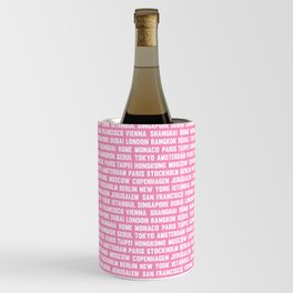 Famous City pattern pink & White Wine Chiller