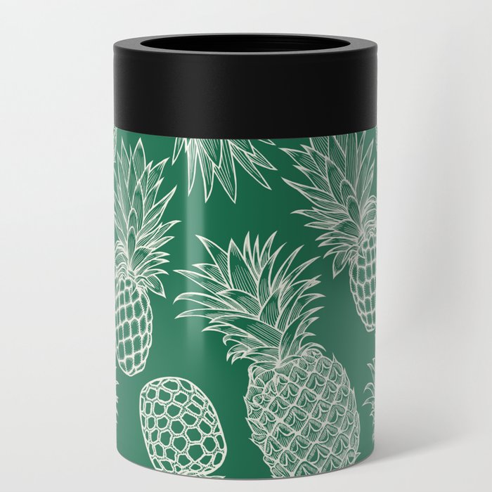 Fresh Pineapples Teal & White Can Cooler