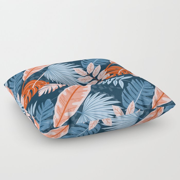 Tropical Bold Leaves Floor Pillow