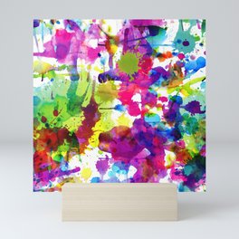Brightly Colored Paint Splatters Mini Art Print