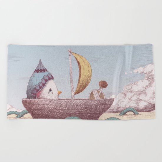 Drummer Bird - Sailing Beach Towel