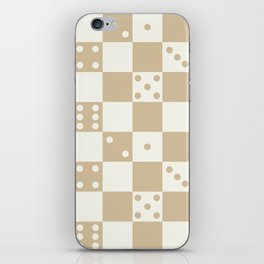Checkered Dice Pattern (Creamy Milk & Milk Caramel Color Palette) iPhone Skin