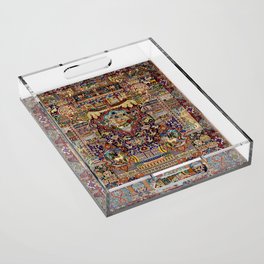 Ornate Antique Persian Kashmar Acrylic Tray