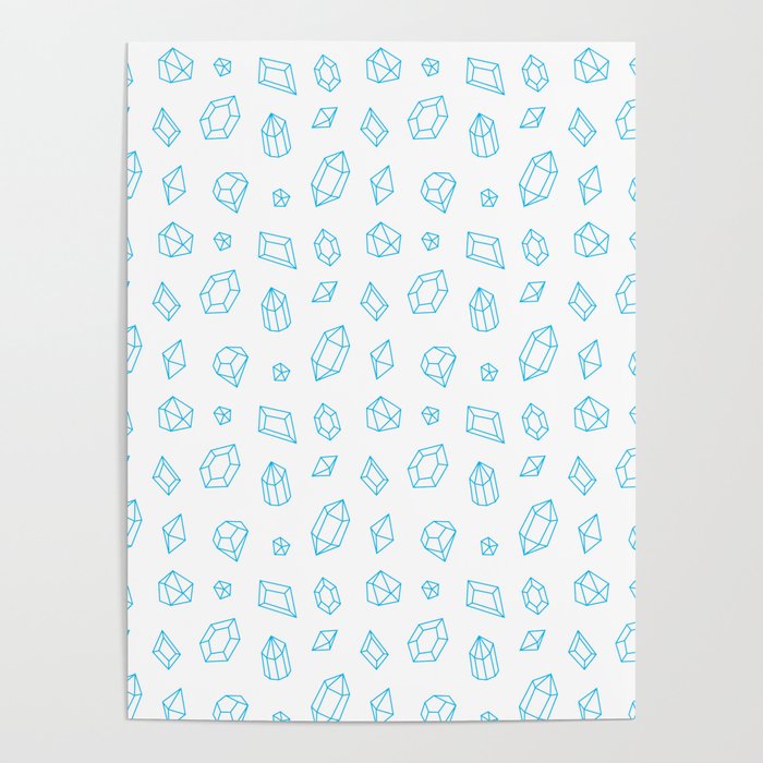 Turquoise Gems Pattern Poster