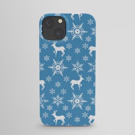 Snowflake Deer Pattern iPhone Case