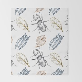 Bugs and leaves Throw Blanket