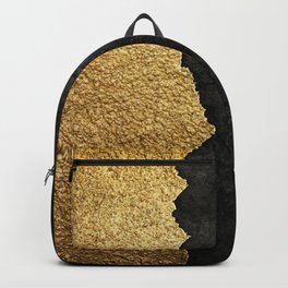 Gold torn & black grunge Backpack | Marble, Graphicdesign, Rich, Concrete, Stone, Liquid, Diamond, Torn, Agate, Black 